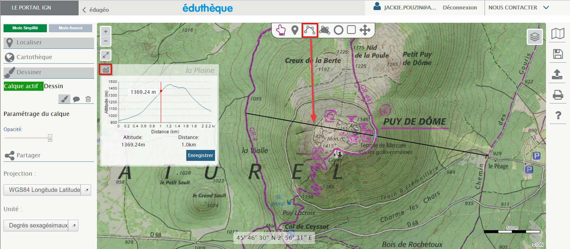 Copie d'écran site edugeo/IGN