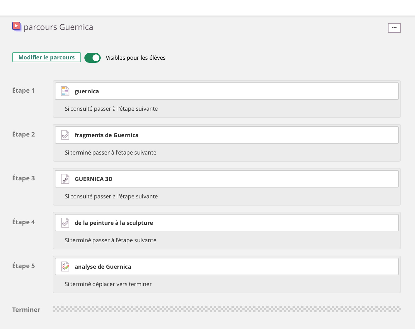 Parcours d'apprentissage