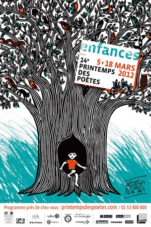 Printemps des poètes, enfances (affiche de Joëlle Jolivet)