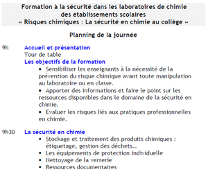 planning de la journée en PDF