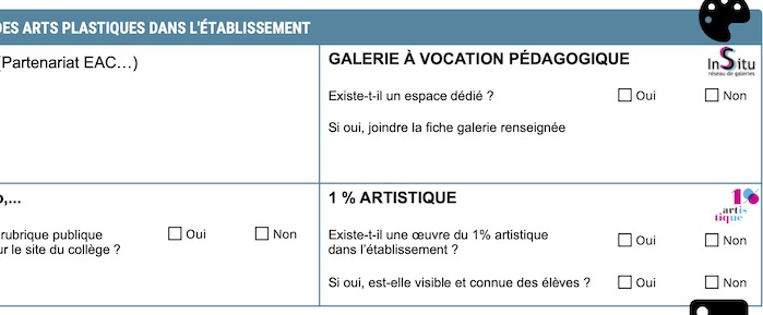 Projet d'enseignement arts plastiques