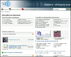 page d'acceuil de l'espace pédagogique de l'académie de Nantes