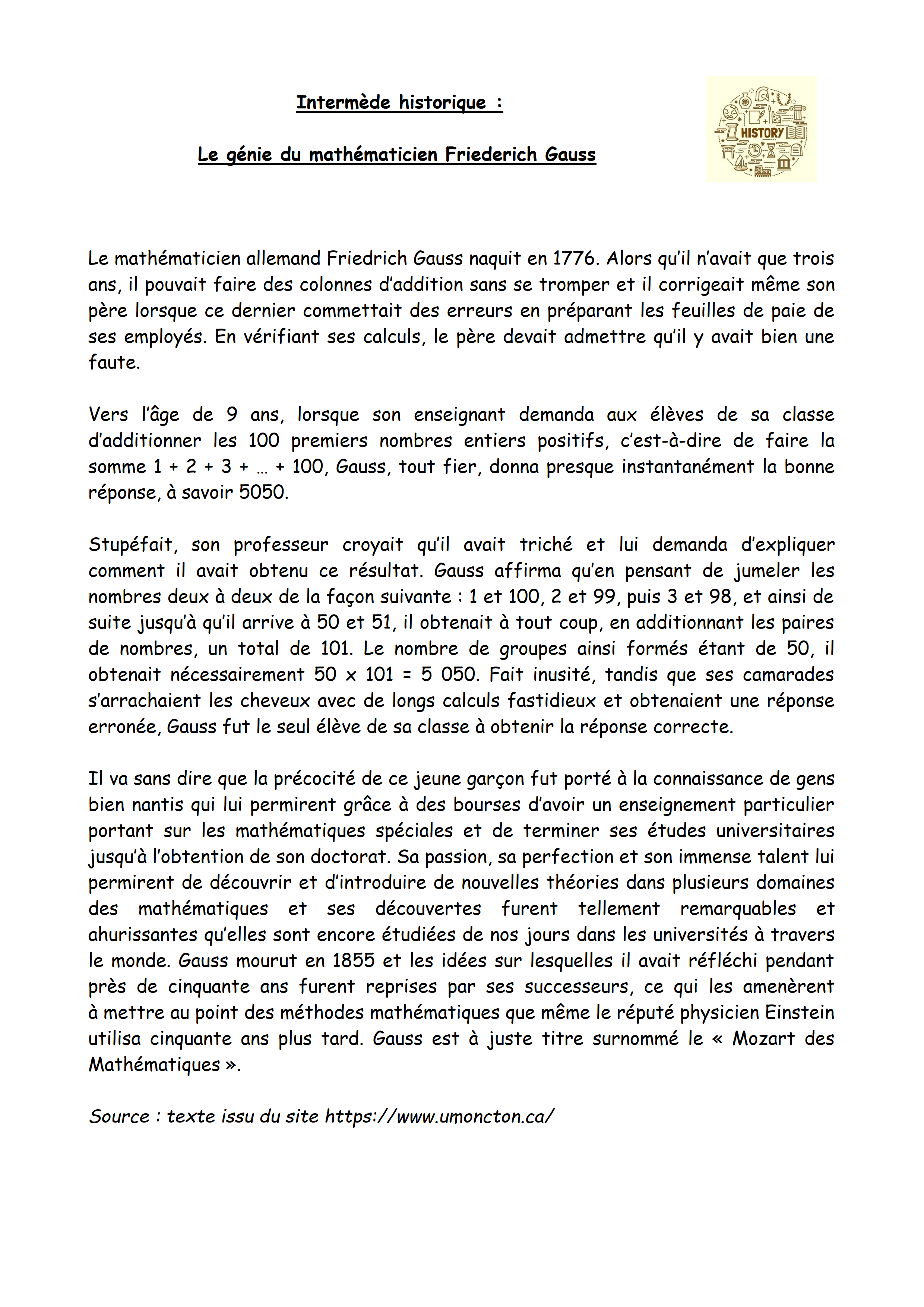 intermède historique