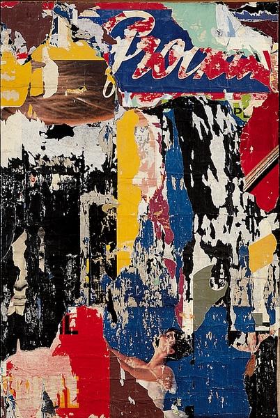 Jacques Villeglé, Rue de Seine, 1964, affiches lacérées, 195x130 cm, musée des Beaux-Arts de Nantes